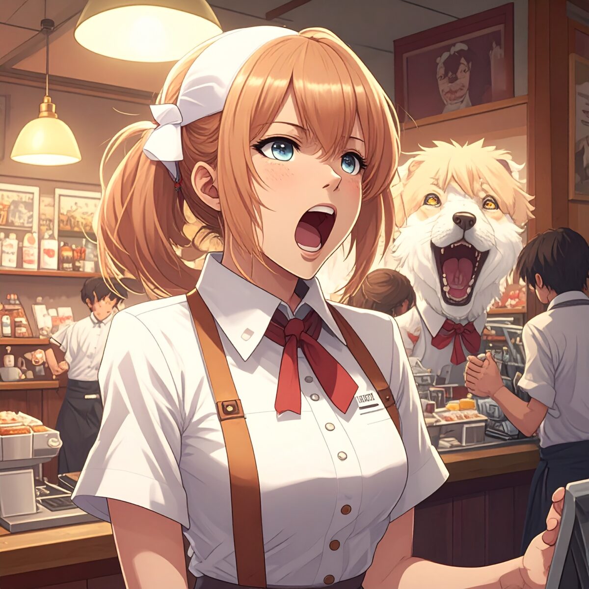 店员全力喊叫“欢迎光临！”